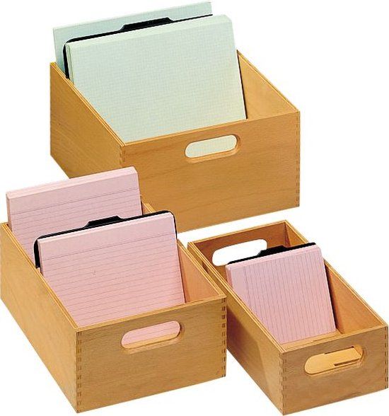 HAN kaartenbak, hout, zwart