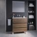 Saniclass Chaci PLUS Badkamermeubelset - 80x86x46cm - keramische wastafel wit - 1 wasbak - zonder kraangaten - 3 lades - rechthoekige spiegel - noten (hout)