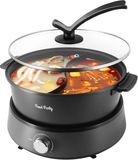 Merkloos Elektrische Hotpot met Dubbelzijdig Ontwerp voor 6 Personen - 4 Liter Fondue met Scheidingswand