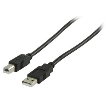 Valueline USB 2.0 Kabel - A - B - 1m - Zwart
