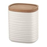 Guzzini - Tierra, pot M met deksel, gemaakt van gerecyclede materialen - melkwit, 12,3 x 9,4 x H 15 cm | 1000 cc