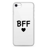 Zokko Beschermhoes voor iPhone 5/5S/SE BFF – zacht, transparant, witte inkt.