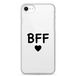 Zokko Beschermhoes voor iPhone 5/5S/SE BFF – zacht, transparant, witte inkt.