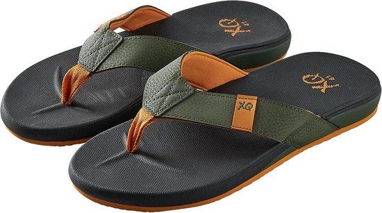 XQ Teenslipper Heren - Cushioned - Zwart/Groen
