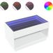 Icecat Table Basse Table De Salon Table De Café Avec LED Infini Blanc 90x50x50 cm