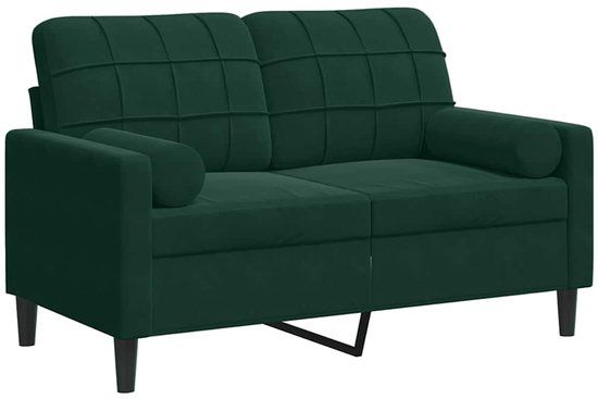 vidaXL Tweezitsbank met sierkussens 120 cm fluweel donkergroen