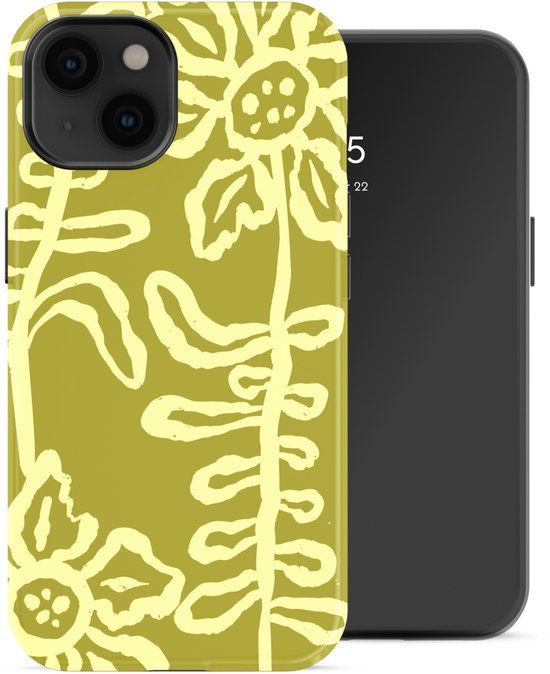Selencia Hoesje - Geschikt voor Apple iPhone 14 - Backcover geschikt voor MagSafe - Chalky Bloom