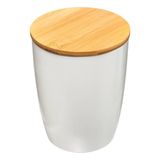 Keramische 5five Keramische voorraadpot + bamboe, wit, 1,5 l