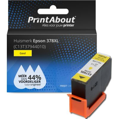 PrintAbout Huismerk Epson 378XL (C13T37944010) Inktcartridge Geel Hoge capaciteit