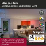 Paulmann 95693 URail Spot Smart Home Zigbee 3.0 Standaard RGBW 230lm 4,5W RGBW+ Dimbaar 230V Matzwart