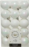 Decoris Kerstballen - 30 stuks - Wit Parelmoer - D6 cm - Kunststof