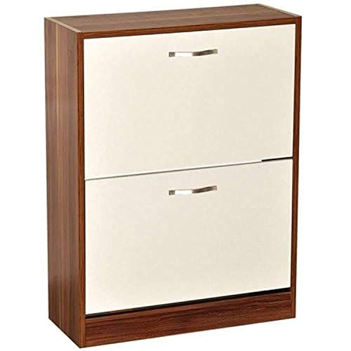 Vida Designs Home Korting 2 Lade Schoenenkast Kast Schoen Opslag Organizer Pull Down Houten Meubels Walnoot en Wit