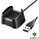 Strap-it Oplader geschikt voor Fitbit Versa - Zwart