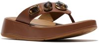 FitFlop F-Mode Ultra-Jewel Leather Toe-Post Sandals BRUIN - Maat 40