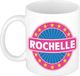 Bellatio Decorations - Rochelle voornaam - koffiemok - beker - wit/roze - 300 ml