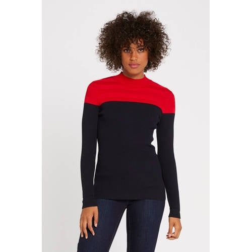Morgan Two-Tone Turtleneck Red