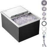 Vevor 55,23 Liter Drop-In Ijsbox, 608x457x333mm Roestvrijstalen Ijskoeler, CommerciëLe Ijscontainer met Schuifdeksel