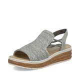 Rieker Santiago-sandalen met plateauzool en elastiek Kaki