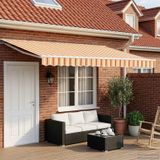 Maison Exclusive Parasol électrique, 4,5 x 3,5 mètre, rayé jaune-orange