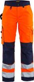 Blåkläder Dames werkbroek High Vis zonder spijkerzakken 7155-1811 - High Vis Oranje/Marineblauw - D24