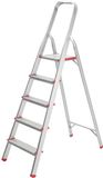 Huishoudladder van aluminium, draagkracht 150 kg (5 treden)