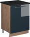 Vicco Wastafelkast Fame-Line, Donkerblauw hoogglans/Goudkleurig Eiken, 60 cm
