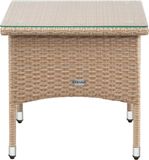 CASARIA Polyrattan Bijzettafel Buiten - 50x50x45cm - Crème