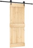 vidaXL Schuifdeur 80 x 210 cm Massief Pine Hout (Onbehandeld)