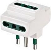 Vimar RI.00321B meervoudige adapter SICURY 250 V~, grote stekker 2P+T 16 A Italiaanse standaard type S17, drie bus 2P+T 16 A Italiaanse standaard type P17/11