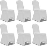 vidaXL Housse de chaise extensible blanc (6 pièces)