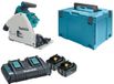 Makita DSP600PT2J 36V (2x18V) LXT Accu Invalzaag Set - 2x 5.0Ah Accu's - 165mm - Koolborstelloos