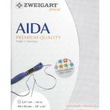Zweigart AIDA precut 14 ct. Ster-Aida 3706 kleur 7011 lichtgrijs, handgemaakte stof voor kruissteek 48 x 53 cm