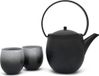 Merkloos Gietijzeren Asia theepot zwart 12 liter incl. 2 porseleinen theebekers