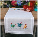 Vervaco Loper kit Kleurige kippen Borduurpakket 40 x 100 cm