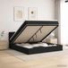 vidaXL - Ottoman bed met matras - Zwart - 180 x 200 cm - Fluweel
