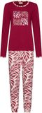 Pastunette - Rosewood Comfort - Pyjama - Bio-Katoen - Lange Mouw - Rood/Wit - Maat 46