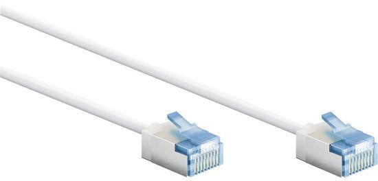 Goobay FTP CAT6A Slimline 10 Gigabit Netwerkkabel - CU - Ultraflex - 15 meter - Wit
