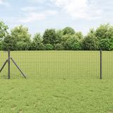 vidaXL Euro Hek 0,6 x 25 m PVC-gelaagd IJzer Grijs