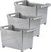 Plasticforte Opbergbox - Set van 3x stuks - zilver - 45 x 24 cm - kunststof - op wieltjes