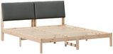 vidaXL Bedframe Brown and Dark Grey 200 x 200 cm Solid Pine Wood