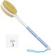 HORJOR Badborstel voor douche, lange steel, 44 cm, voor het borstelen van de rug, nat of droog, lichaamsborstel