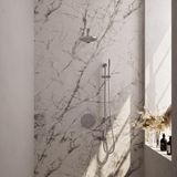 Brauer Chrome Edition Thermostatische Regendoucheset Inbouw - Hoofddouche 20 cm - Rechte Wandarm - 3 Weg - Handdouche Rond - Doucheslang - Geintegreerde Glijstang - Chroom