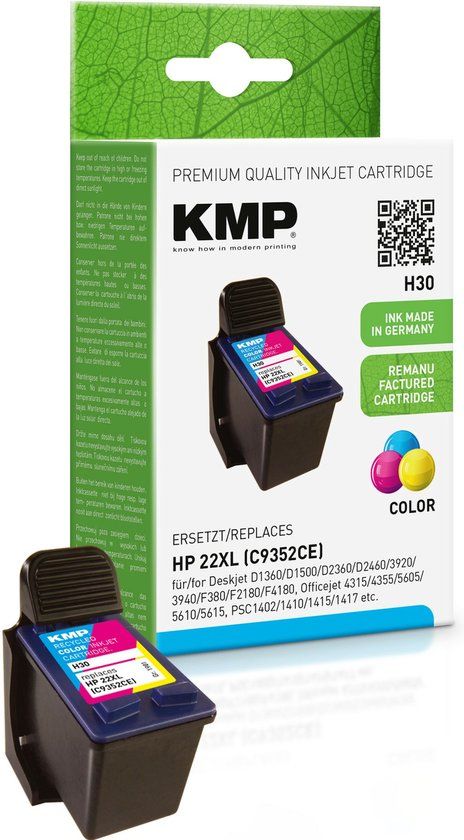 KMP H30 - Cyaan;Magenta;Geel - Inktcartridge
