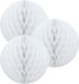 Boules en papier - 3x - Blanc - 10 cm - décoration de Noël pour sapin
