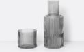 Ferm Living Ripple carafe set geribeld grijs small