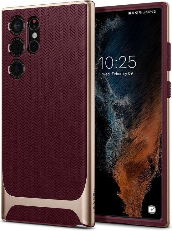 Spigen Neo Hybrid Samsung Galaxy S22 Ultra Hoesje Back Cover Burgundy