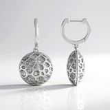 Cavill - 925 Sterling Zilver Geplateerde Oorbellen - 1,427 Ct Cambodjaanse Ronde Zirkonia - Luxe Lichtgewicht Oorringen met Haaksluiting