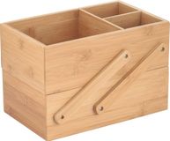 MSV Bamboe Organizer – Cosmetica Organizer en Badkamer Opbergdoos met 2 Niveaus – Make-up Organizer voor Badkamer en Keuken