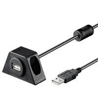 Goobay USB2.0 AA 200 CLIP II - 2m - Zwart