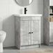 Maison Exclusive Ensemble de meubles de salle de bain "Exclusive" - Couleur gris béton - Dimensions : 78,5 x 37,5 x 81 cm - Matériau : bois composite